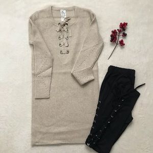 New reduction! ❤️Lace Up  Sweater Dress